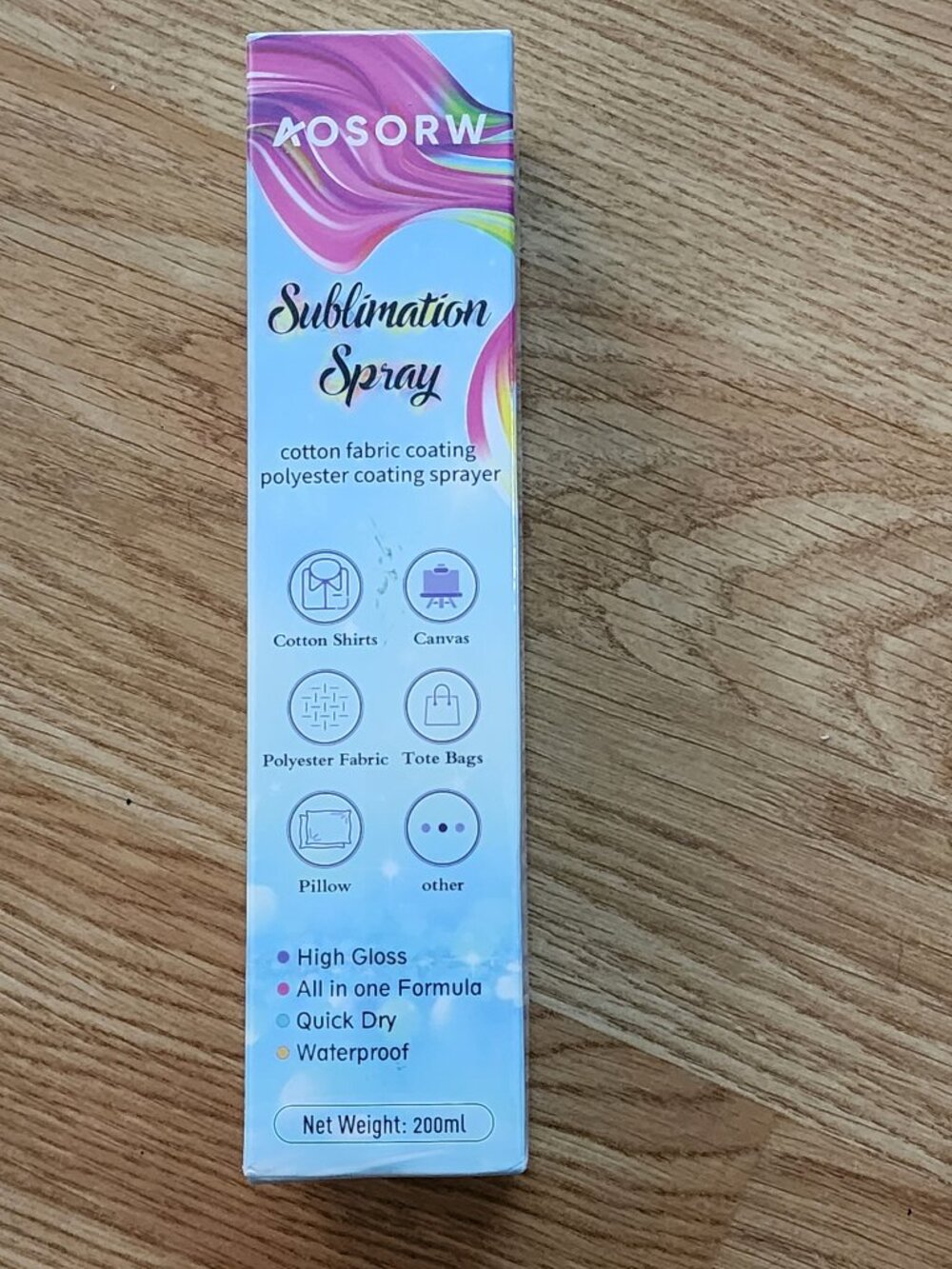 AOSORW Sublimation Spray for Cotton Shirts New Sealed